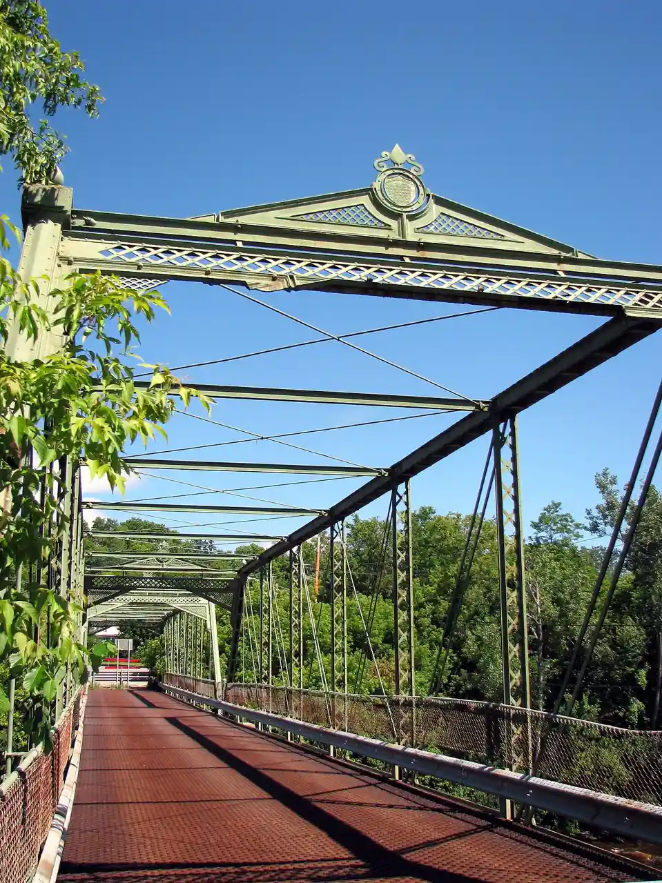 Double-Span Metal Pratt Truss Bridge