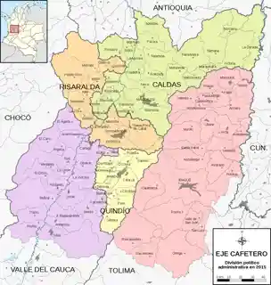 Colombian coffee growing axis