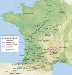 Routes of Santiago de Compostela in France